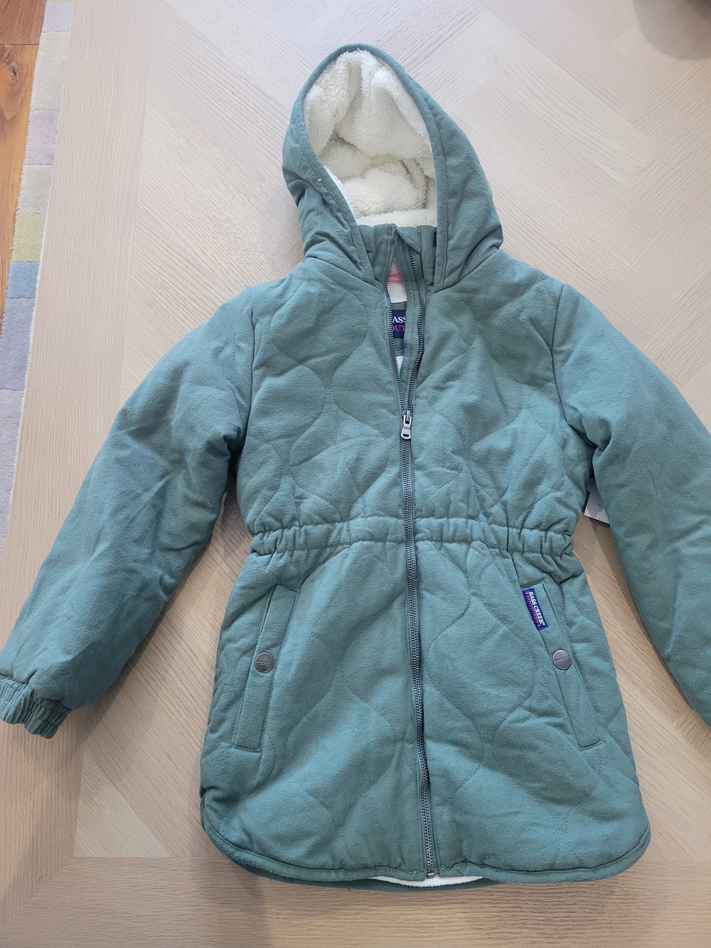 Girls Quilted Hooded Coat in Sage Green Bass Creek Outfitters Size 10/12